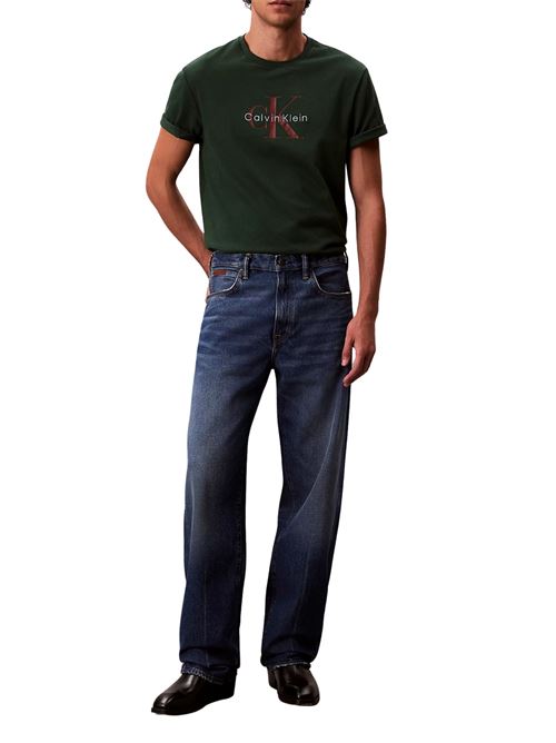 T-shirt verde in cotone Calvin Klein Jeans | LV04RB862GLLG
